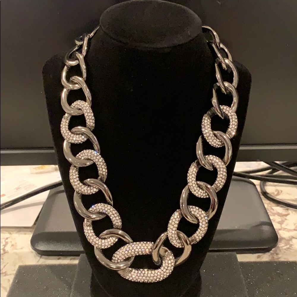 J Simmons Pave Curb-Link Necklace
